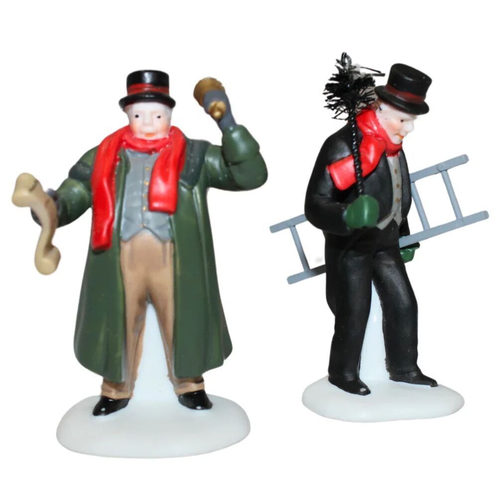 Dept 56 Town Crier & Chimney Sweep Dickens Village Figures #5569-7